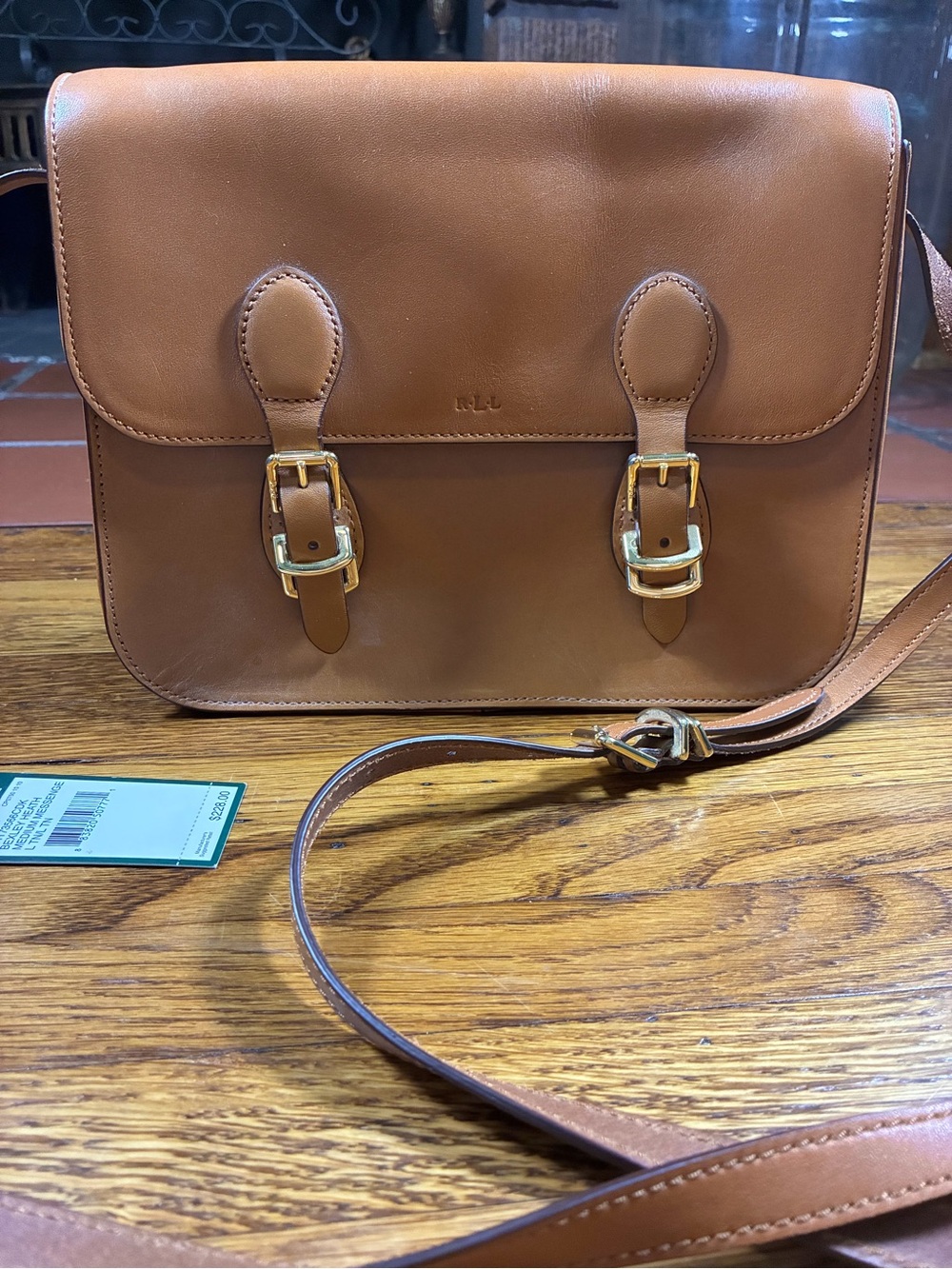 Lauren Ralph Lauren “Bexley” Heath Medium Leather Messenger, NWT!